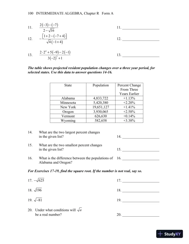 Test Bank for Intermediate Algebra, 13th Edition - Page 14 preview image