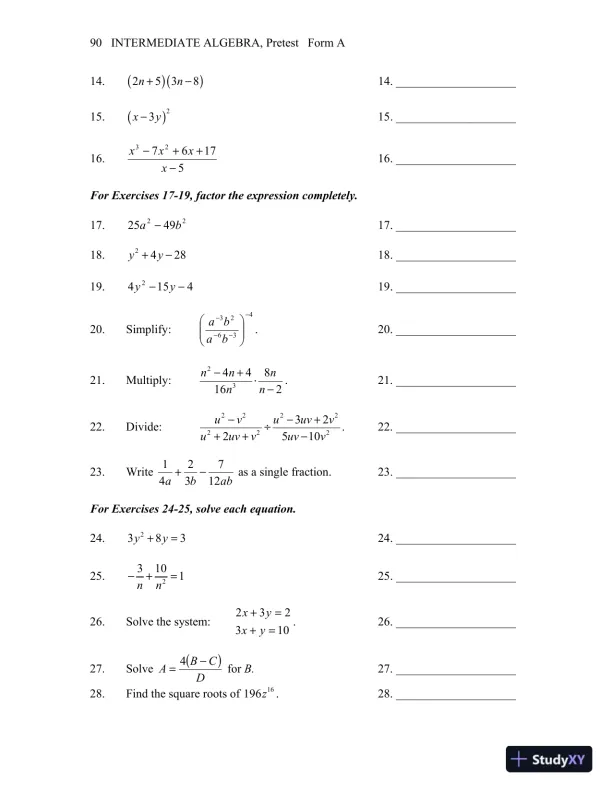 Test Bank for Intermediate Algebra, 13th Edition - Page 4 preview image