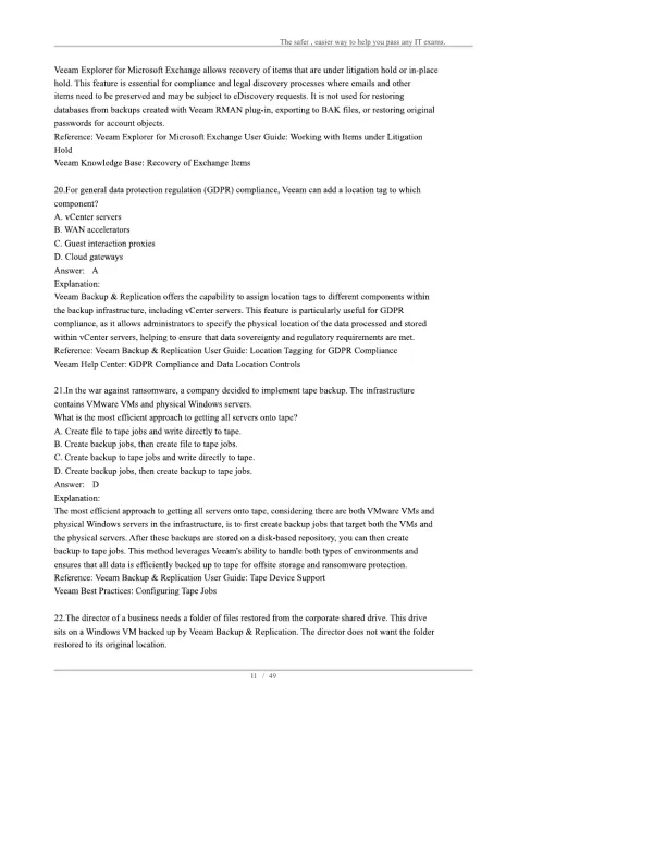 Veeam Certified Engineer VMCE-V12 - Page 11 preview image