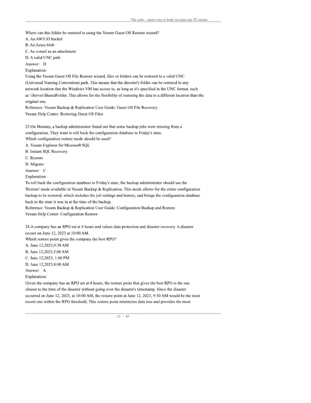 Veeam Certified Engineer VMCE-V12 - Page 12 preview image