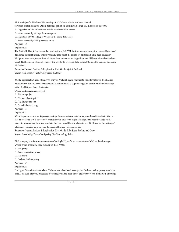 Veeam Certified Engineer VMCE-V12 - Page 14 preview image