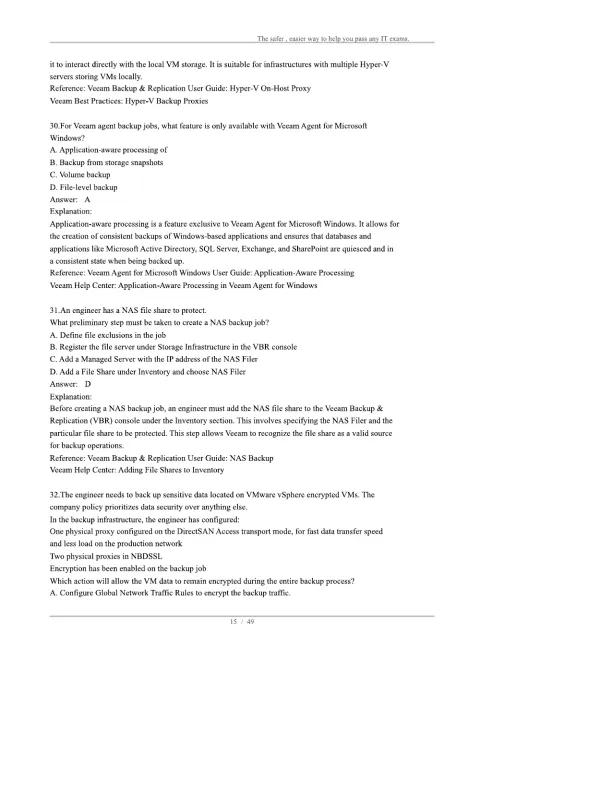 Veeam Certified Engineer VMCE-V12 - Page 15 preview image