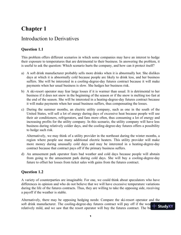 Solution Manual For Derivatives Markets, 3rd Edition - Page 1 preview image