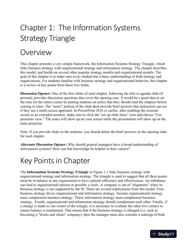 Managing And Using Information System, 5th Edition Solution Manual - Page 1 preview image