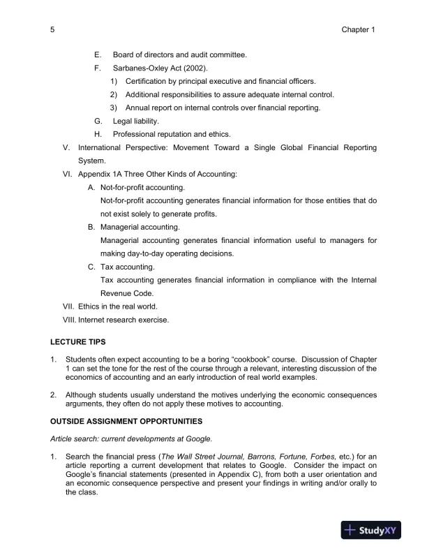 Class Notes for Financial Accounting in an Economic Context, 9th Edition - Page 6 preview image