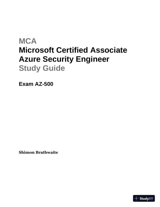 MCA Microsoft Certified Associate Azure Security Engineer Study Guide: Exam AZ-500 (2022) - Page 11 preview image
