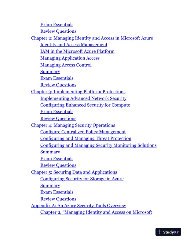 MCA Microsoft Certified Associate Azure Security Engineer Study Guide: Exam AZ-500 (2022) - Page 4 preview image
