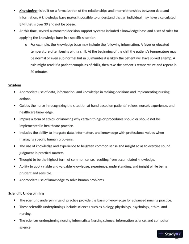 NR599 Midterm Review Practice Exam with Answers (96 Solved Questions) - Page 3 preview image
