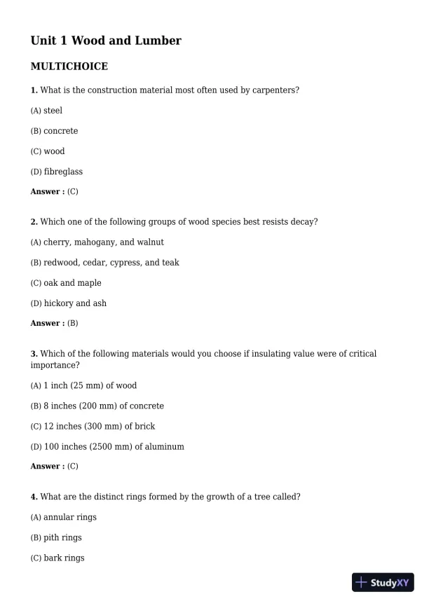 Test Bank for Carpentry, 3rd Edition - Page 1 preview image