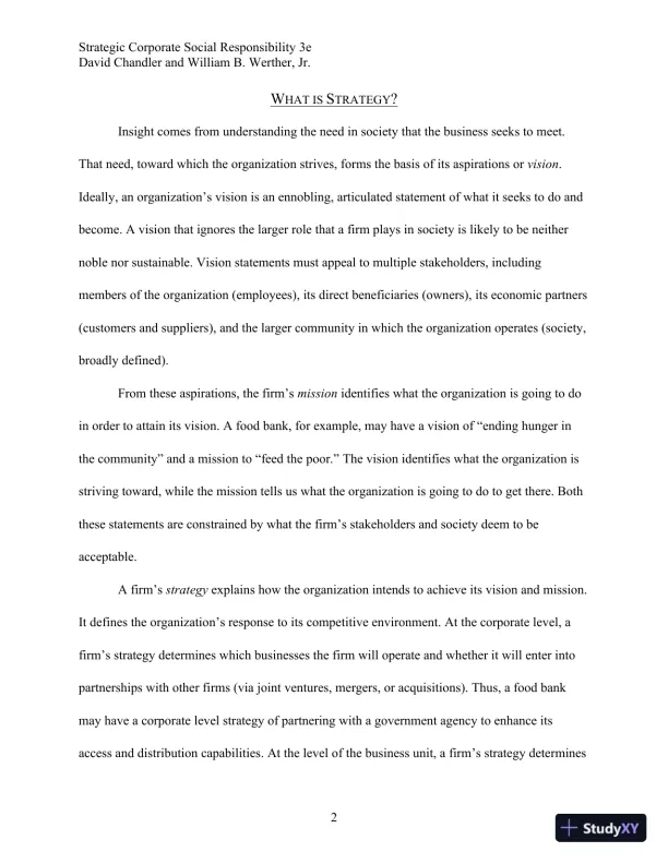 Strategic Corporate Social Responsibility: Stakeholders, Globalization, and Sustainable Value Creation Third Edition Solution Manual - Page 12 preview image