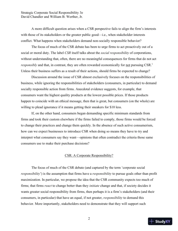 Strategic Corporate Social Responsibility: Stakeholders, Globalization, and Sustainable Value Creation Third Edition Solution Manual - Page 30 preview image