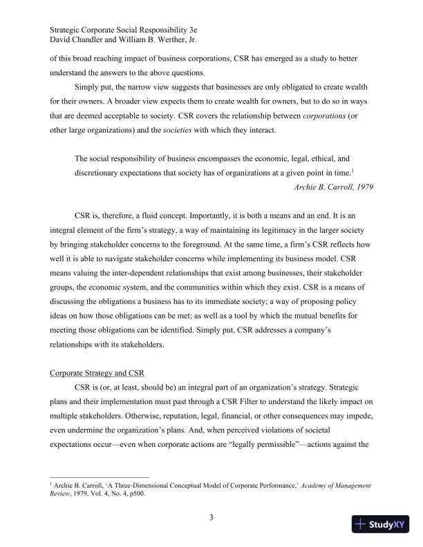 Strategic Corporate Social Responsibility: Stakeholders, Globalization, and Sustainable Value Creation Third Edition Solution Manual - Page 4 preview image