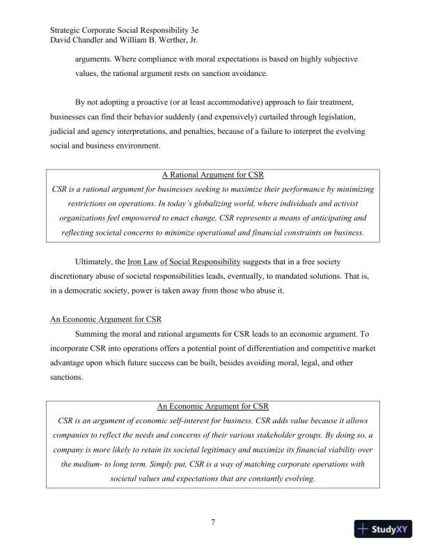 Strategic Corporate Social Responsibility: Stakeholders, Globalization, and Sustainable Value Creation Third Edition Solution Manual - Page 8 preview image