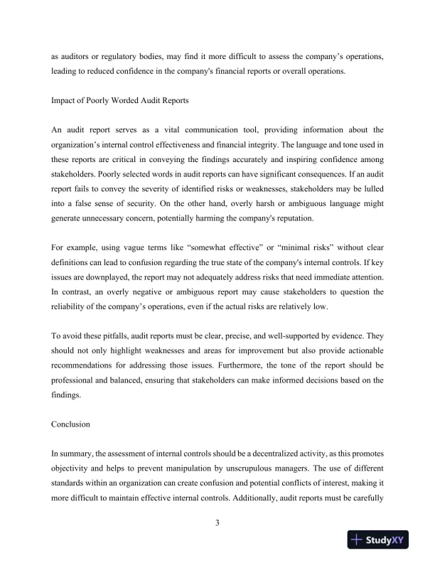 Assessing Internal Controls, Auditing Practices, and Materiality in Financial Reporting - Page 4 preview image