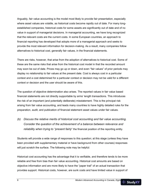 Modern Advanced Accounting in Canada 8th Edition Solution Manual - Page 9 preview image