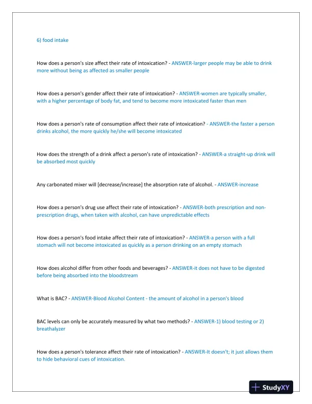 2023-2024 Pharmacology Tips Certification Exam With Answers (152 Solved Questions) - Page 3 preview image