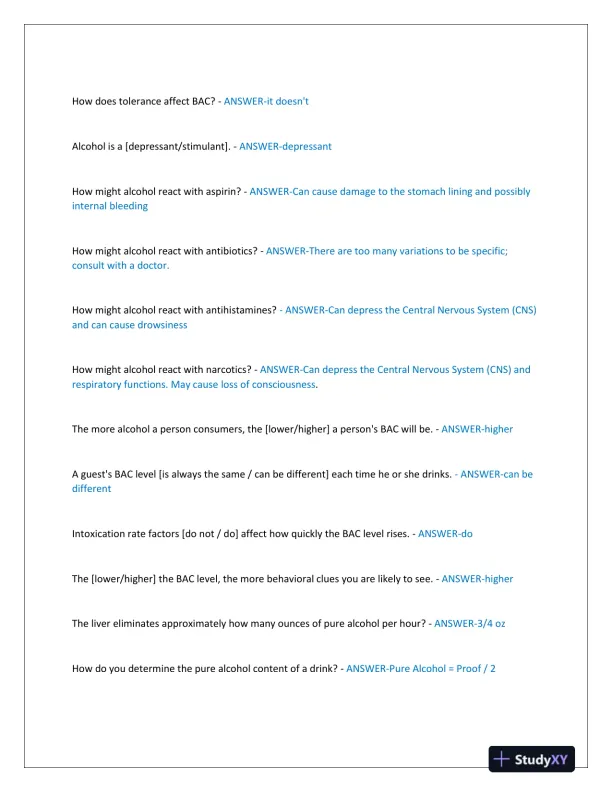 2023-2024 Pharmacology Tips Certification Exam With Answers (152 Solved Questions) - Page 4 preview image