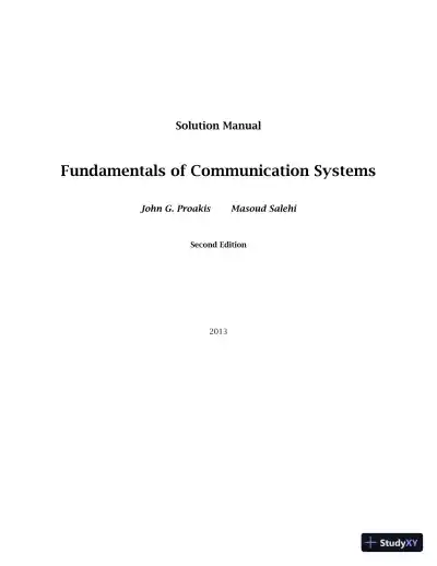 Solution Manual For Fundamentals Of Communication Systems, 2nd Edition - Page 1 preview image