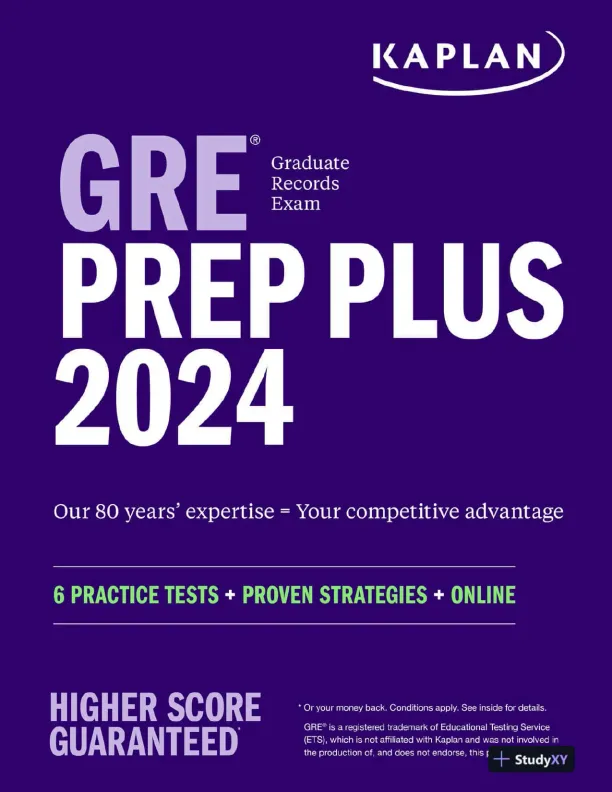 GRE Prep Plus 2024: 6 Practice Tests + Proven Strategies + Online (2023) - Page 1 preview image