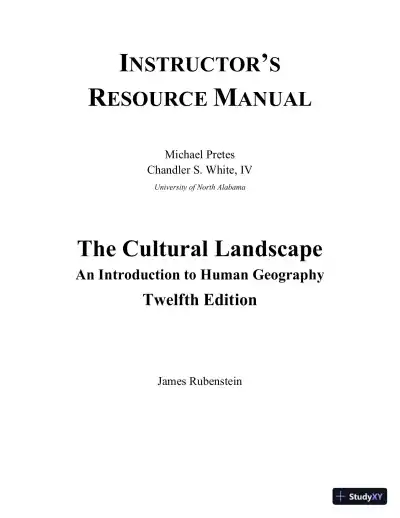 Lecture Notes For The Cultural Landscape: An Introduction to Human Geography, 11th Edition - Page 1 preview image