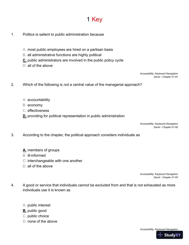 Public Administration: Understanding Management, Politics, and Law in the Public Sector 8th Edition Solution Manual - Page 10 preview image