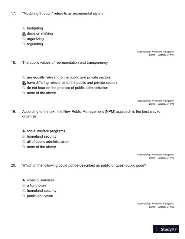 Public Administration: Understanding Management, Politics, and Law in the Public Sector 8th Edition Solution Manual - Page 14 preview image