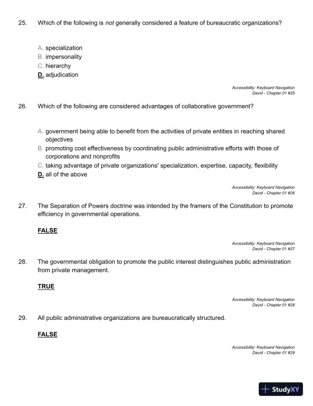 Public Administration: Understanding Management, Politics, and Law in the Public Sector 8th Edition Solution Manual - Page 16 preview image