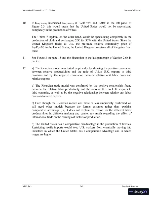 Solution Manual for International Economics, 13th Edition - Page 21 preview image