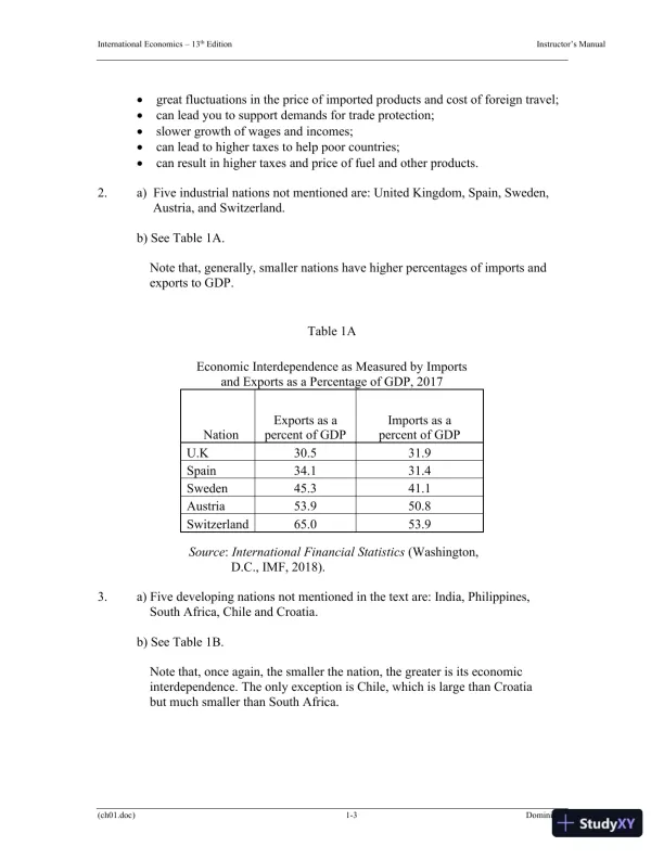Solution Manual for International Economics, 13th Edition - Page 9 preview image