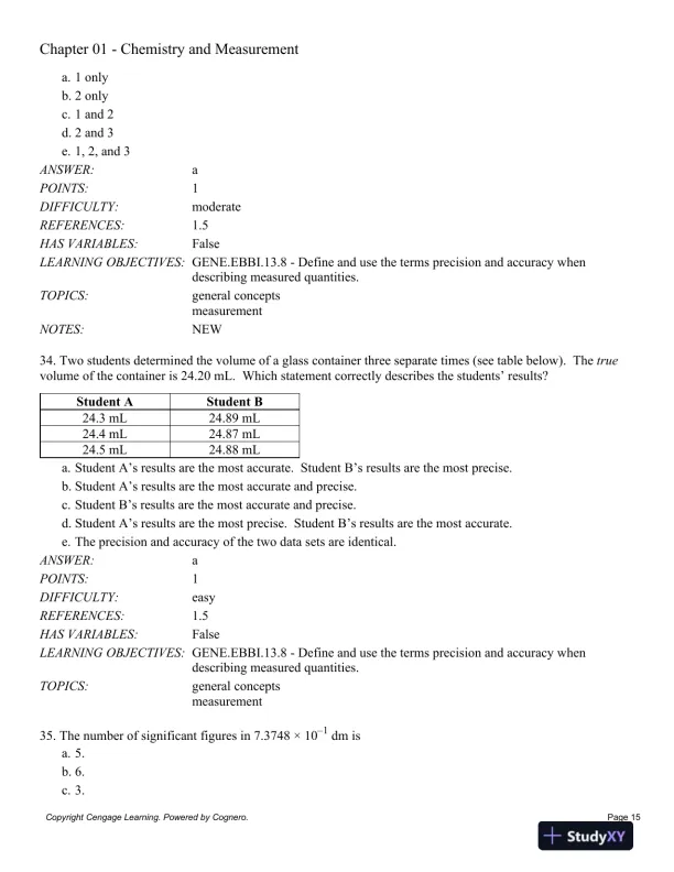 General Chemistry, 11th Edition Test Bank - Page 16 preview image