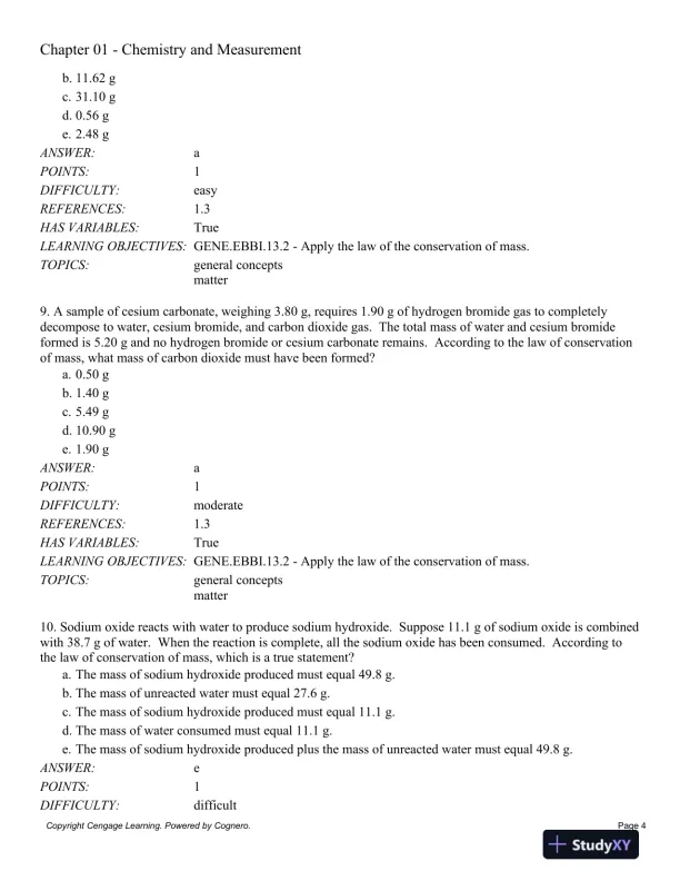 General Chemistry, 11th Edition Test Bank - Page 5 preview image