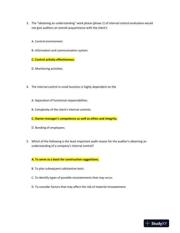 Understanding Internal Control and Audit Processes - Page 3 preview image