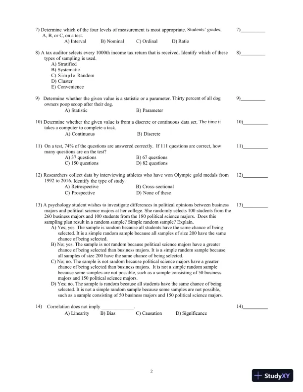 Elementary Statistics, 13th Edition Test Bank - Page 6 preview image