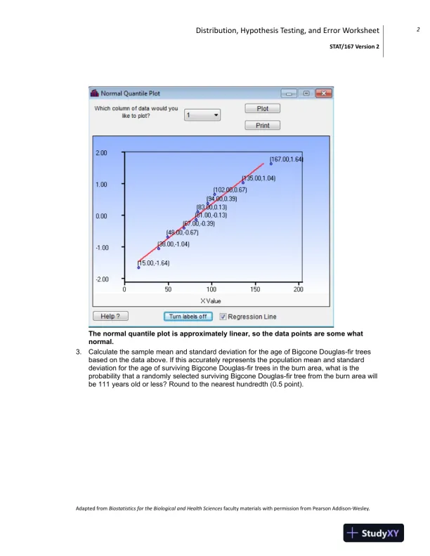 STAT/167 Version 2 Distribution, Hypothesis Testing, and Error Worksheet University of Phoenix Material Tiffany Bush - Page 3 preview image