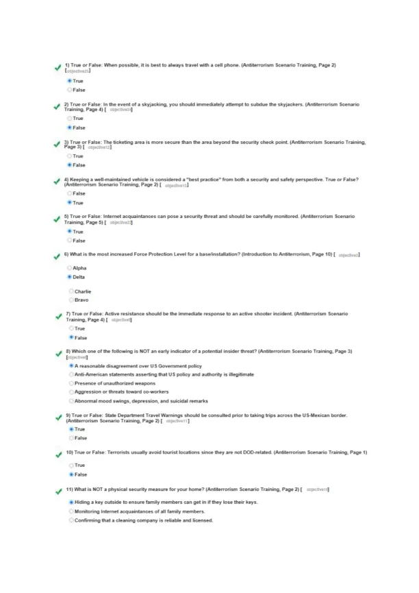 Post Test AntiTerrorism - Page 1 preview image