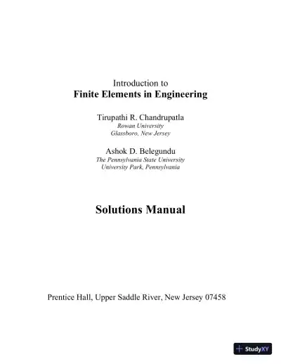 Solution Manual for Introduction to Finite Elements in Engineering, 4th Edition - Page 1 preview image