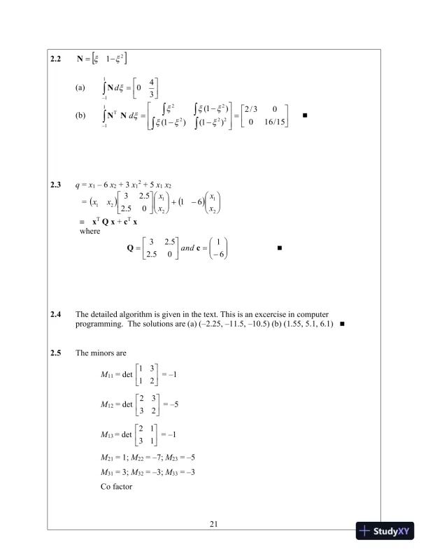 Solution Manual for Introduction to Finite Elements in Engineering, 4th Edition - Page 28 preview image