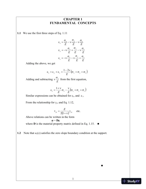 Solution Manual for Introduction to Finite Elements in Engineering, 4th Edition - Page 5 preview image