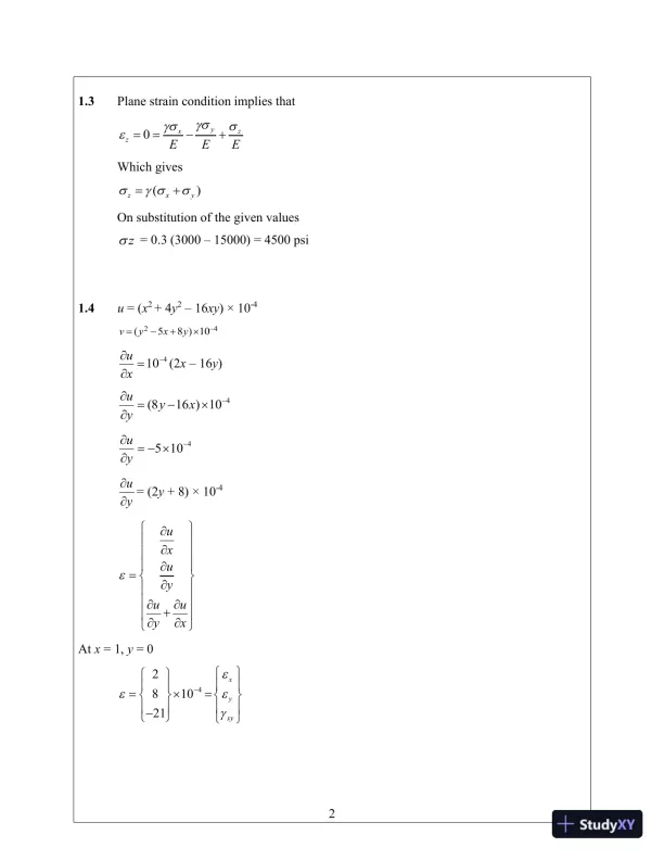 Solution Manual for Introduction to Finite Elements in Engineering, 4th Edition - Page 6 preview image