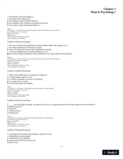 Test Bank For The Science of Psychology: An Appreciative View 4th Edition Test Bank - Page 1 preview image