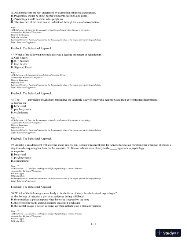 Test Bank For The Science of Psychology: An Appreciative View 4th Edition Test Bank - Page 12 preview image