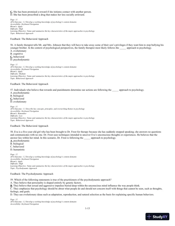Test Bank For The Science of Psychology: An Appreciative View 4th Edition Test Bank - Page 14 preview image