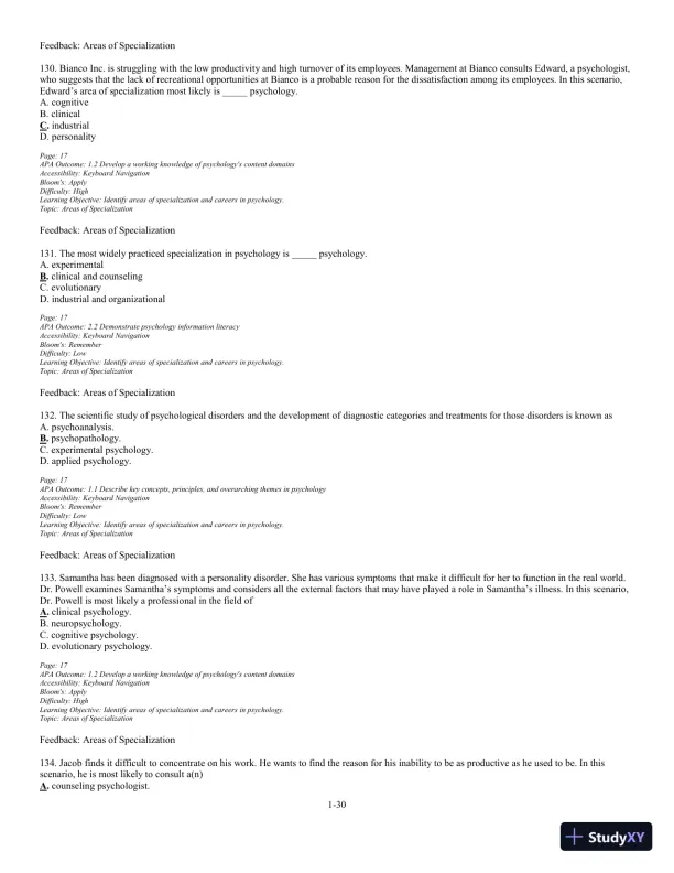 Test Bank For The Science of Psychology: An Appreciative View 4th Edition Test Bank - Page 31 preview image
