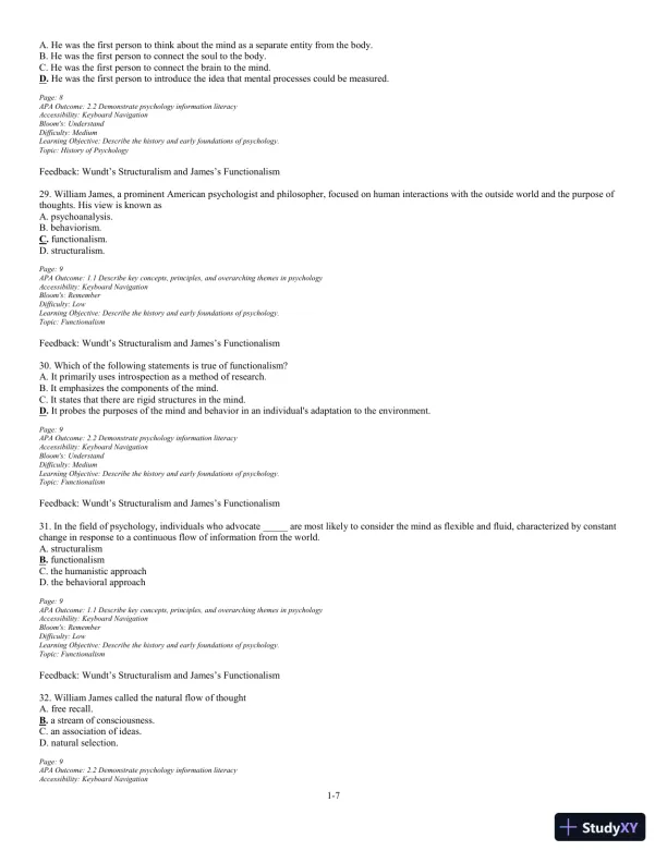 Test Bank For The Science of Psychology: An Appreciative View 4th Edition Test Bank - Page 8 preview image