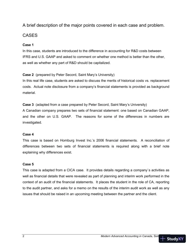 Modern Advanced Accounting in Canada, Sixth Canadian Edition Solution Manual - Page 3 preview image