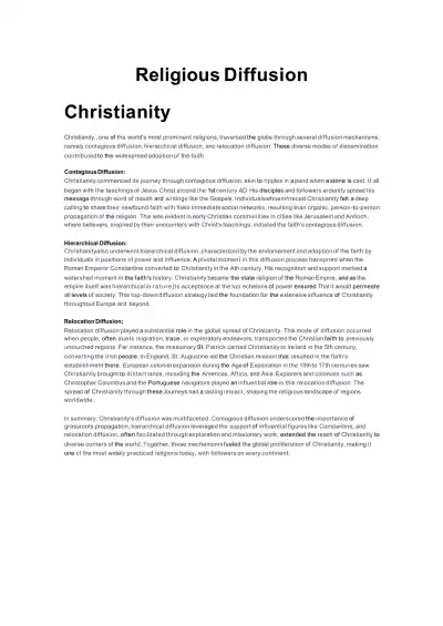 Religious Diffusion - Page 1 preview image