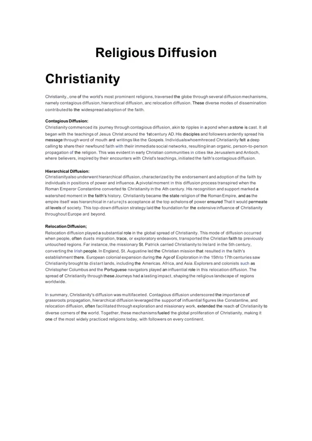 Religious Diffusion - Page 1 preview image