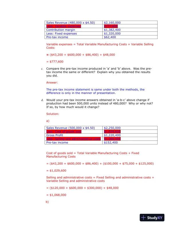 Cost-Volume-Profit (CVP) Analysis and Managerial Decision Making: A Case Study of Trace Company - Page 3 preview image