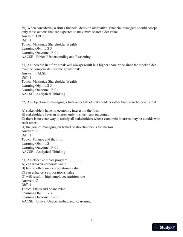 Test Bank for Principles of Managerial Finance, 8th Edition - Page 11 preview image