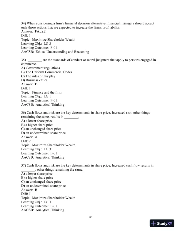 Test Bank for Principles of Managerial Finance, 8th Edition - Page 12 preview image